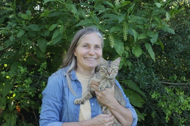 Marjory with cat