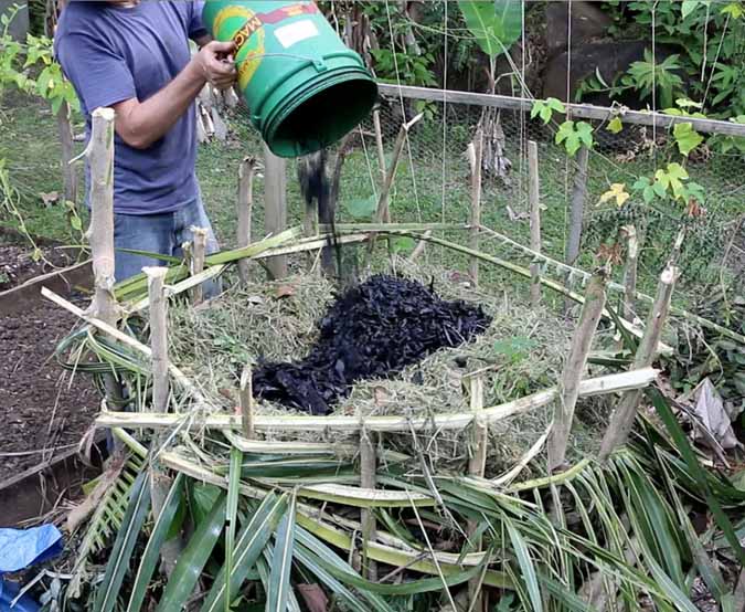 Simple_compost_pile_adding_biochar_to_compost - Composting Storm Debris - 7