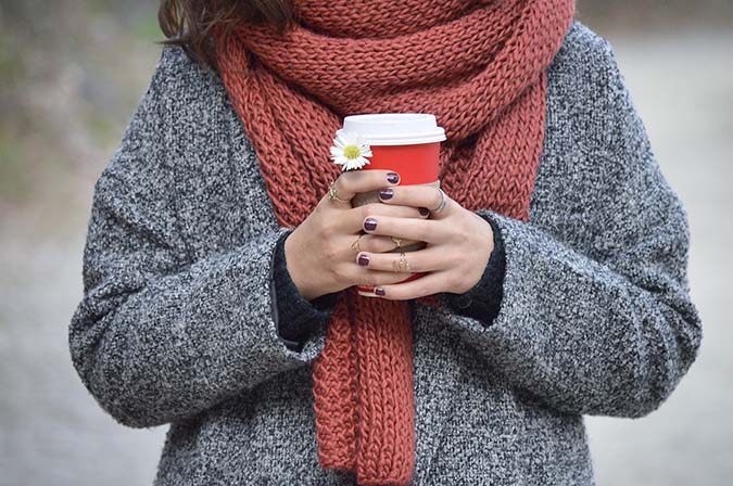 Wrap your neck to keep warm outside in winter