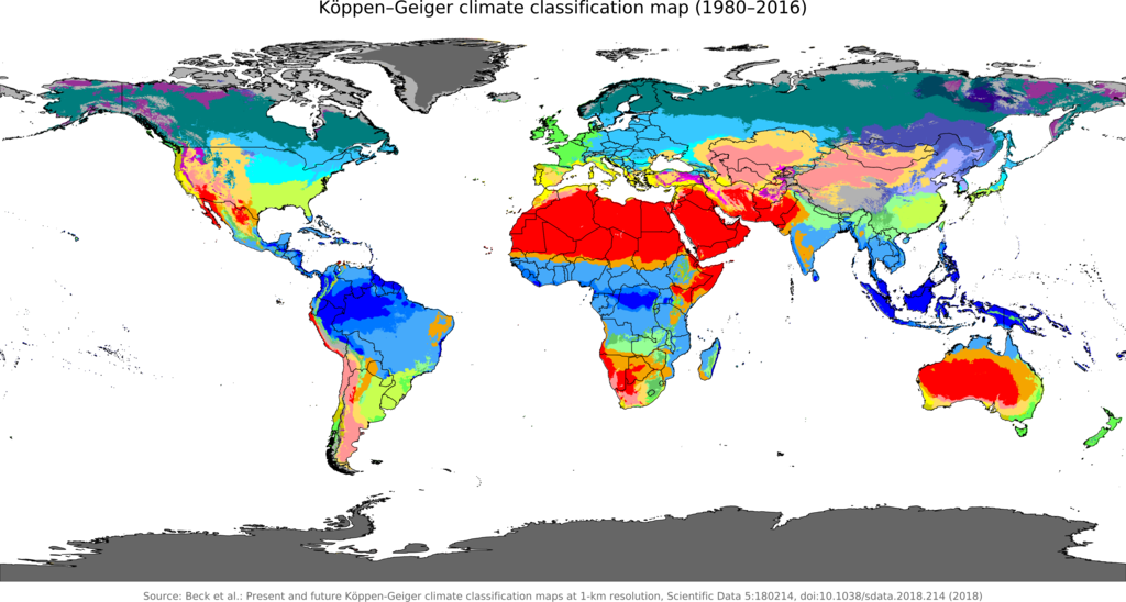 The Grow Map: Köppen-Geiger Climate Classification Map